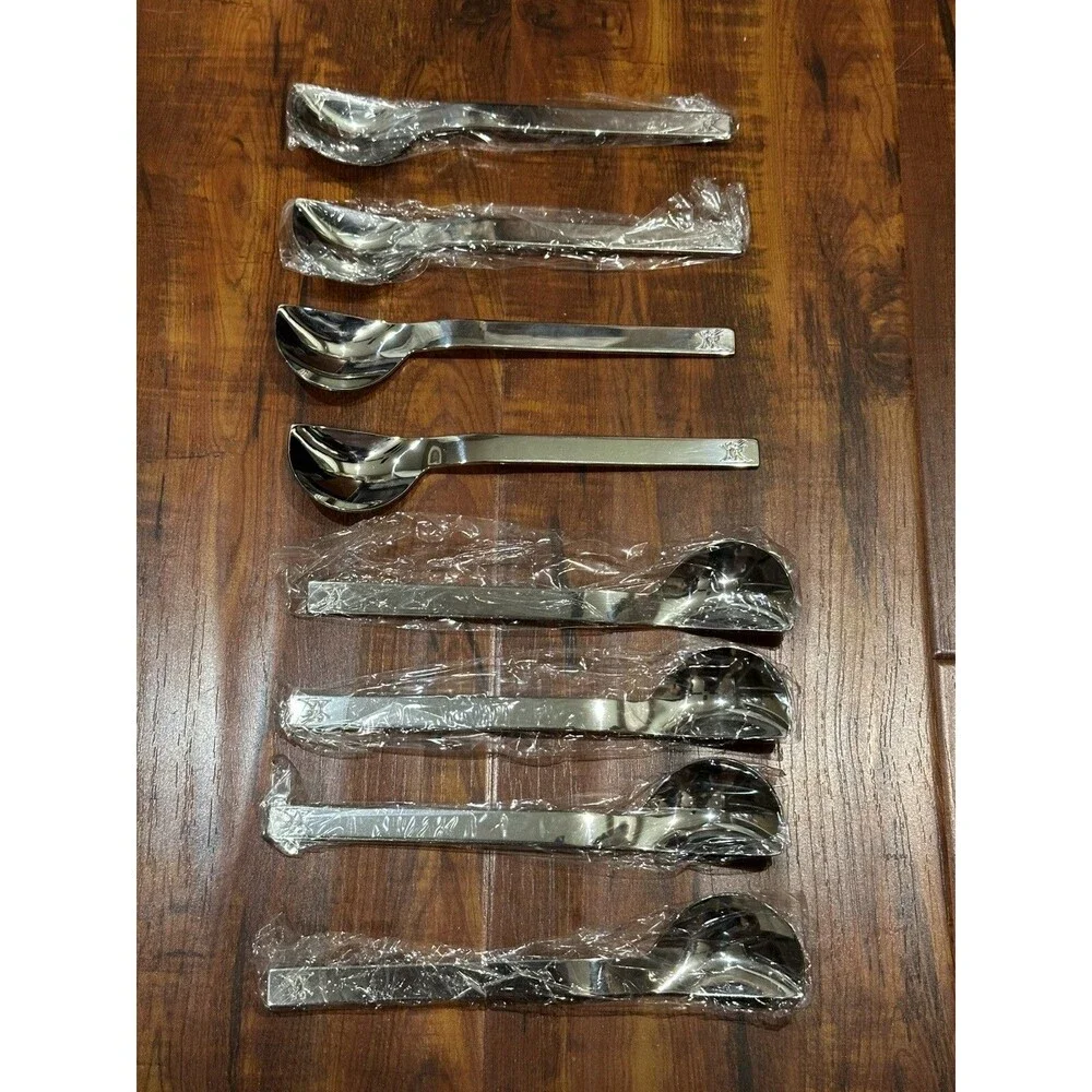 Set of (8) Vintage Midget Japan 18-8 Stainless Steel 7.25” Spoons in Box